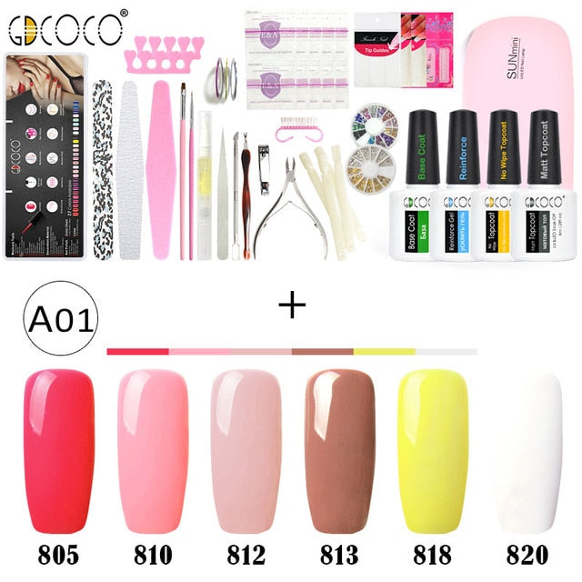 GDCOCO Full Manicure Nail Art File Soak Off UV LED