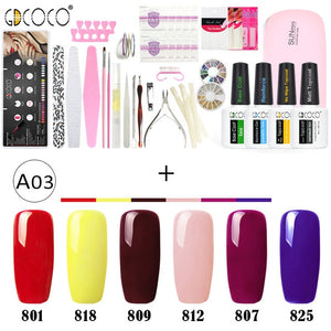 GDCOCO Full Manicure Nail Art File Soak Off UV LED